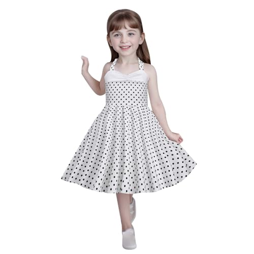 Niñas Verano Casual Vestido AlgodóN Vestidos para NiñA Lindo con Estampado De Flores Florales En Forma A CóModo Fiesta, Retro, Vacaciones