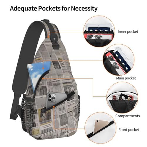 Bolso Crossbody Casual Unisex Negro para Viaje y Senderismo miniatura 4