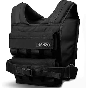 HANZO Weighted Vest for Men & Women 25lbs | 35lbs | 45lbs | 65lbs | Weight Vest With Removable Iron Weights, Adjustable Heavy Duty Weighted Workout Vest for Calisthenics & Fitness Training