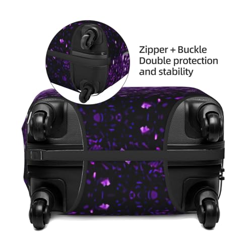 Beautiful Purple Glitter Print Suitcase Covers Personalized Luggage Protector Elastic Washable Travel Gear Cover4