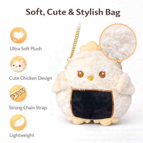 Image of Cute Tiger Plush Sling Bag for Kids | Soft Toy Shoulder Bag with Adjustable Strap | Lightweight Animal Backpack for Boys & Girls | Travel & Gift Bag - Black & White