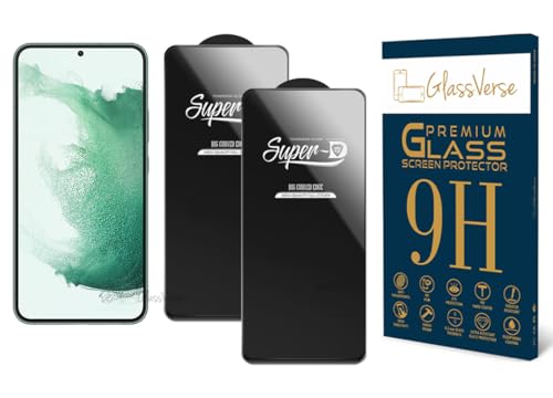 Image of GlassVerse FingerPrint Compatible HD Oleophobic Tempered Glass For Samsung Galaxy S22+ (Pack Of 2) with Free Installation Kit Full screen Coverage - 6.56 inch