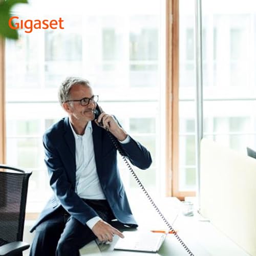 Gigaset Desk 800A - Schnurgebundenes Telefon mit Anrufbeantworter - dreizeiliges LCD-Display - 5 Wege Navigationstaste - Freisprechfunktion - MFV- oder Impulswahl, schwarz [Deutsche Version]