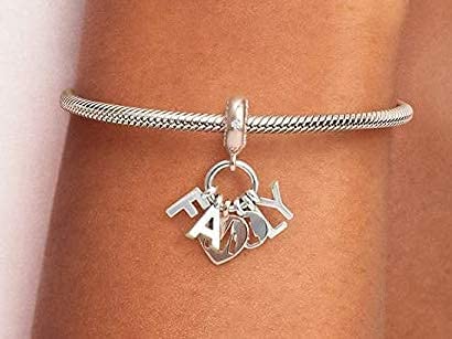Abalorio de plata de ley 925 con colgante de corazón grabado para personalizar pulseras elegantes 4