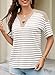 Dokotoo Tops for Women Trendy Summer Casual Short Sleeve Tshirt Shirts 2026 Fashion Womens Top Loose Fit Striped Color Block Blouses Spring T-Shirts Apricot Medium