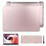 Batianda Metallic Case for MacBook Air 13 2021 2020 M1 Chip A2337, Plastic Hard Shell Case with Keyboard Cover & Screen Protector for Mac Air 13 inch with Touch ID A2179 A1932, Rose Gold