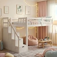 Amazon.co.jp: Beuiosda ロフトベッド 木製 デスク 付き システム