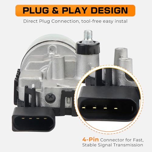 Image of Front Windshield Wiper Motor Compatible with Volkswagen Jetta 2011-2018 4 pin Replace 6R1955119A 5C7955113D 5C6955121A