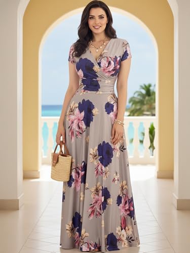 Image of KOH KOH Womens Long Modest Floor Length Flowing Summer Print Maxi Dress