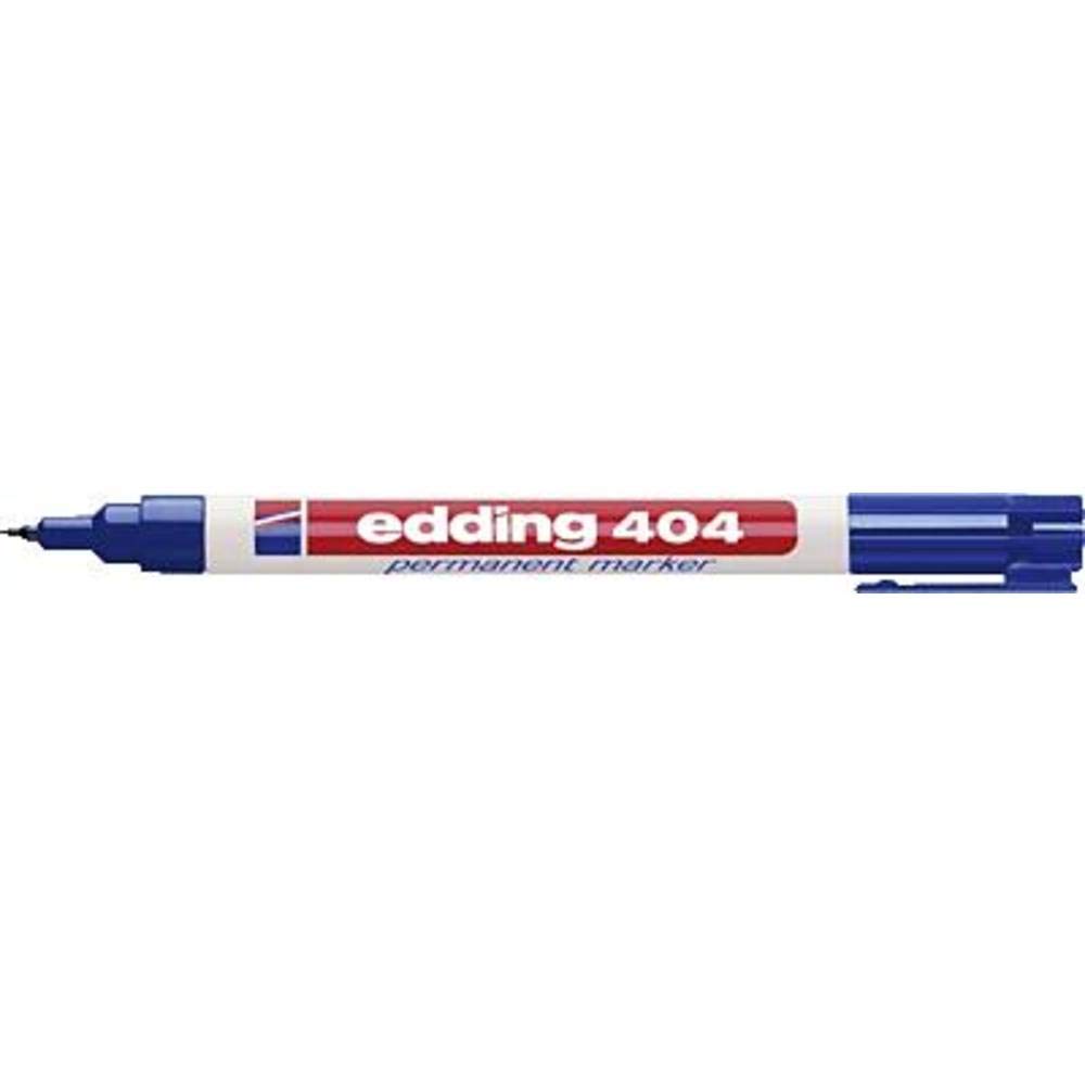 edding 404 Permanent Marker, Blue, 1 Marker Pens, Extra Fine Point 0.75 mm, Waterproof, Quick-Drying, Indelible Markers, for Cardboard, Plastic, Wood, Metal, Glass