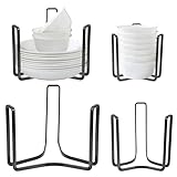 4PCS Dinnerware Bowl Plate Holder ,Bowl Holders Organizer Fit for 4.7 and 6.5 Inches Diameters Bowl, Metal Bowl Storage Dying Display Rack for Kitchen Drawer, Countertop, Cabinet, Shelf, Cupboard