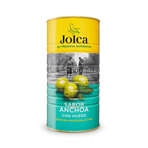 Pack 6 Latas Aceituna Manzanilla Con Hueso Sabor Anchoa Jolca (6x1450g)