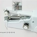Handheld Portable Electric Sewing Machine for Beginners Adults, Suitable for Clothes, DIY, Curtains, Family Travel, Black, Plastic, 8.27x1.38x2.76in