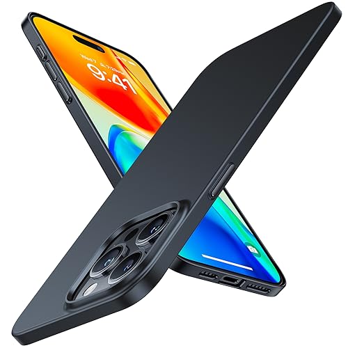 TORRAS Slim Fit Designed for iPhone 15 Pro Max Case 6.7 inch, Ultra-Thin 15 Pro Max Case 2023, Lightweight Hard PC Cover Phone Cases for iPhone 15 ProMax Case Matte Black, OriginFit