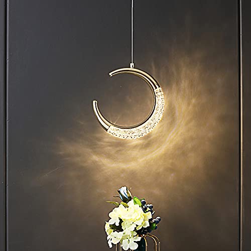 Lámpara de mesita de Noche posmoderna con LED en Forma de Media Luna, personalidad Simple y Creativa, lámpara de acrílico pequeña de Un Solo cabezal y línea Larga, fabricada en Ch