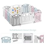 Baby Playpen Kids Activity Centre Safety Play Yard Home Indoor Outdoor New Pen (multicolour) (White) (Macarons Classic Set 14 Panel) - Image 2