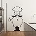 Produktbild Aufkleber Küchenchef Vinyl Wandaufkleber Applique Wandbild Fliesen Wandkunst Restaurant Tapete Home Decoration Haus Dekoration schwarz 32x55cm
