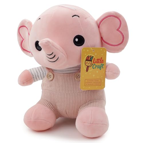 Image of Pink Elephant Soft Toy 35 cm for Kids & Babies | Ultra Soft Plush Stuffed Animal Teddy | Cute Birthday Gift for Girls & Nursery Decor