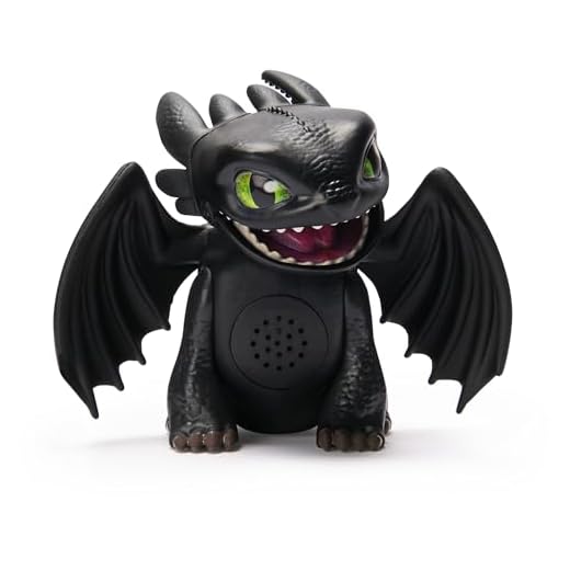 Dreamworks Dragons How to Train Your Dragon, Roaring Minis Toothless, Interactive Dragon Toy with 25 Sounds, Kids Toys for Boys & Girls Ages 4 & up
