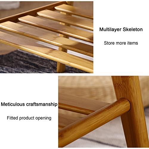 Jkghk Coffee Tables Rectangle,Bamboo End Table,Living Room Side Table,Double Layer Centre Table,For Small Space Apartment/Living Room/Office/Clothing Store #TOP3