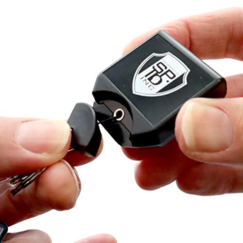 Heavy Duty Retractable Badge Reel With Rfid Blocking Badge Holder - Identity Stronghold Multi Card Holder W/Key Ring For Two Badges - Square No Twist Reel For Military, Security By Specialist Id #TOP1