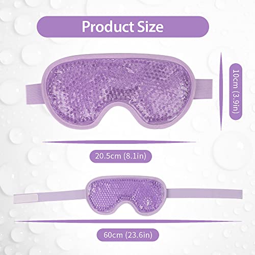 Newgo Cooling Gel Eye Mask Reusable Cold Eye Mask For Puffy Eyes, Eye Ice Pack Eye Mask With Soft Plush Backing For Dark Circles, Migraine, Stress Relief - Purple #TOP5