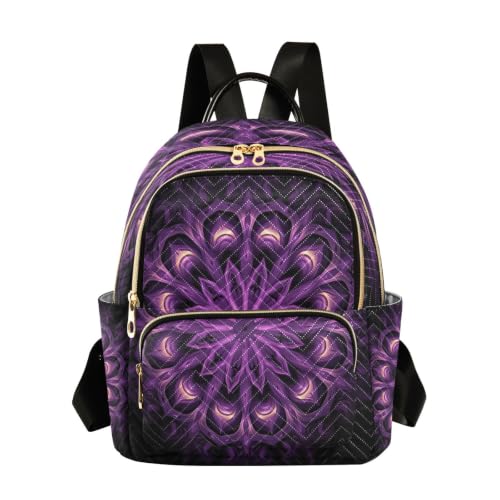 Sac à dos matelassé violet femme Mandela Mini de 36cm de haut