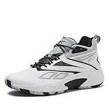 Reebok Zone Breaker High Top Sneakers for Men Basketball Shoes, White/Jet Black/Grey, 11