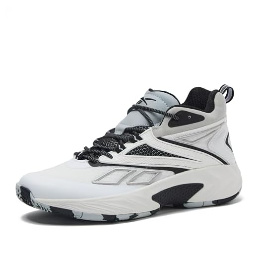 Reebok Zone Breaker High Top Sneakers for Men Basketball Shoes, White/Jet Black/Grey, 9.5
