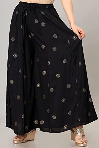 Image of Rayon Gold Print Skirt Palazzo || Rayon Palazzo || Skirt Palazzo || GOLDPRINT Skirt Palazzo || Multicolour
