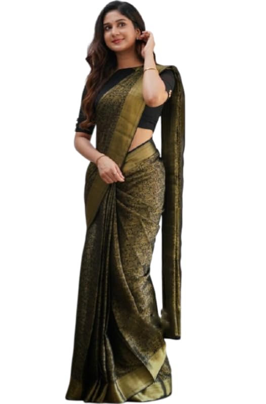 Flosive “Women’s Soft Silk Banarasi Style Saree with Rich Pallu, Gold Zari Work, Elegant Saree with Blouse Piece” - Review, Price and Buying Guide
