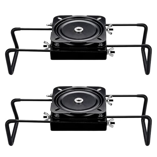 GZQIUYI Boat Seat Swivel Base Mount, Boat Seat Pedestal Mount Clamp with Swivel for Jon, Fishing, Kayak, Bass, Skiff with Bench, Clamp Adjusts from 7 1/2 to 18 inches, 2 Pack