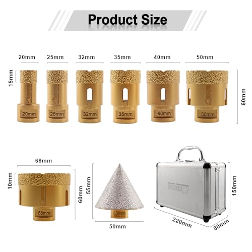 SHDIATOOL Disque diamant outillage meuleuse et forets diamantés secs M14 - 6