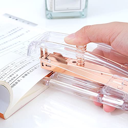 DONTHINKSO Goud Acryl Premium Nietmachine Clear Briefpapier Bureau Accessoires voor Dagelijkse Kantoor Noden Moderne… - Image 7