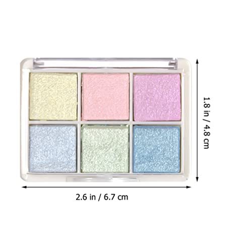 Lurrose 1 caixa de pó metálico espelhado efeito holográfico pigmento com pincéis, purpurina, pigment