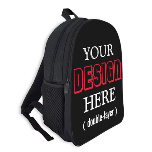 Custom Backpack Personalized Backpack with Photo Logo Name Text Customized Casual Large Capacity Bookbag for Work Hiking Camping Travel 17 Inch
