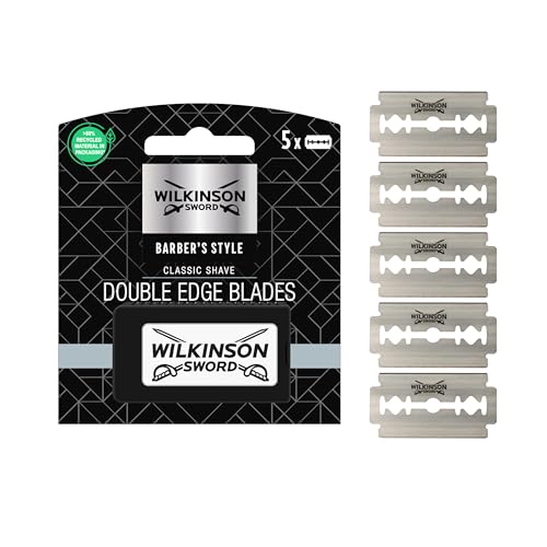 Wilkinson Sword - Barber's Style The Edger für Männer, 5 Double Edge Ersatzklingen