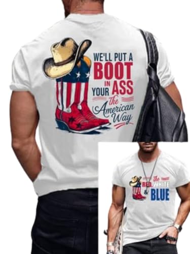 Brought to You Courtesy of The Red White and Blue Shirt 4Th of July Cowboy Top