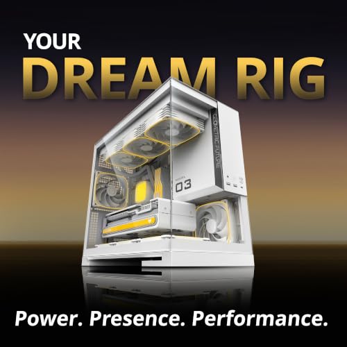 Image of Geometric Future Model 3 Panoramic Tempered Glass Dual Chamber Micro-ATX Tower PC Case, 5 Pre-Installed 120mm x 30mm PWM ARGB Fans, USB Type-C, 360mm Radiator Support, White, GEO-M3F-W
