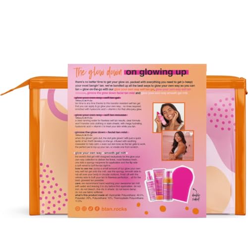 image for b.tan Clear Self Tanning Gel Travel Size Kit | Glow Your Own Way Gift 