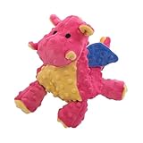goDog Bubble Plush Dragons Squeaky Dog Toy, Chew Guard Technology - Coral, Large