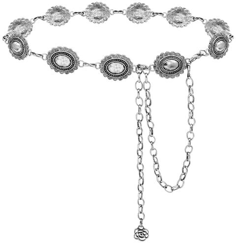 Ceinture Western pour femmes Limhoo avec conques en métal pour robe et denim