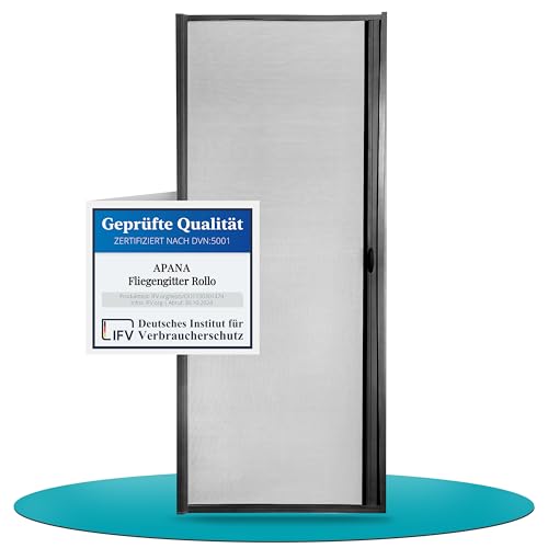 APANA Fliegengitter Rollo für Türen – anthrazitfarben & zuschneidbar...
