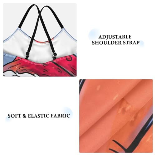 CHIFIGNO Basketball Santa Hat Girls Swimsuit One Piece, Spaghetti Straps, Cross Back Design, Ages 3T3