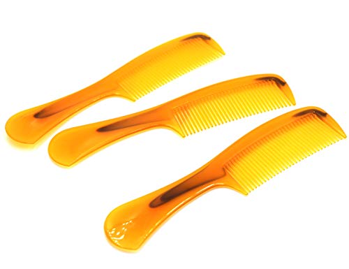 Lby 5-Pack 16 Cm(6.3'') Hair Combs, Round Handle Comb Hair Care Comb,Round Comb,Care Handgrip Comb-Best Styling Comb For Long Hair,Plastic Yellow #TOP4