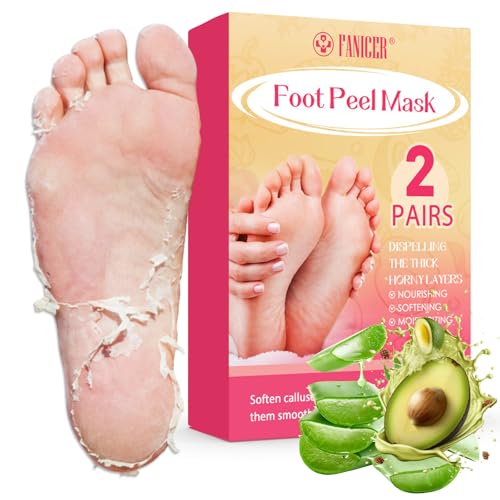 Foot Peel Mask 2 Pairs(Avocado + Aloe vera),Exfoliating foot skin mask is suitable for hard skin,peeling socks, A gift for women and men,Gentle and Moisturizing formula, Remove dead skin and repair he
