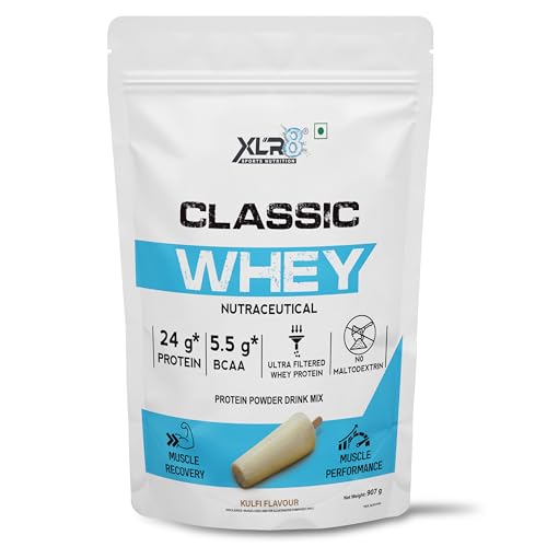 Image of XLR8 Classic Whey Protein Powder, 24 g Protein, 5.5 BCAA, No Maltodextrin (Kulfi, 907 g)