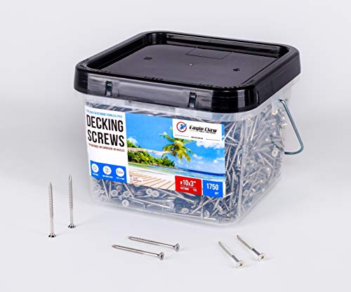 Exclusive Discount ๐ฅ #10 x 3 Inch Stainless Steel Deck Screws 1750 Pack 25 Pound T25 Star Drive Type 17 Point 304 Grade Stainless Wood Screws High Corrosion Resistance by Eagle Claw Fasteners Exclusive Discount ๐ฅ #10 x 3 Inch Stainless Steel Deck Screws 1750 Pack 25 Pound T25 Star Drive Type 17 Point 304 Grade Stainless Wood Screws High Corrosion Resistance by Eagle Claw Fasteners