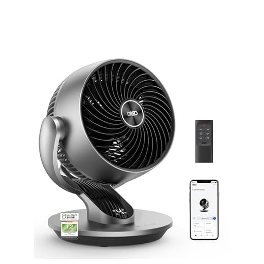 Dreo 28dB Leiser Smart Tischventilator für Schlafzimmer Büro, Ventilator mit Fernbedienung Kühlung 21M Windentfernung 4-Geschwindigstufe 5 Modi 12H Timer 90° Auto 120° Manuell oszillierend, Lynx S