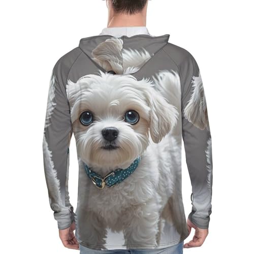UPF 50+ Fishing Shirts for Men Sun Protection Hoodie Cute Dog Sun Hoodie Mens Rash Guard Long Sleeve Shirts2